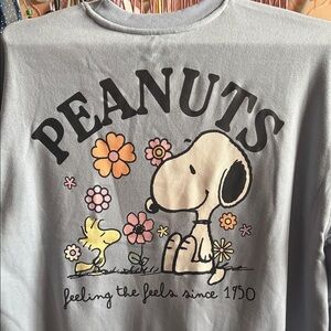 Peanuts Sky Blue Snoopy Floral Spring Sweatshirt